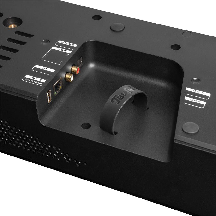 Entrée optique, entrée analogique et port Ethernet de la Cinebar Pro 2